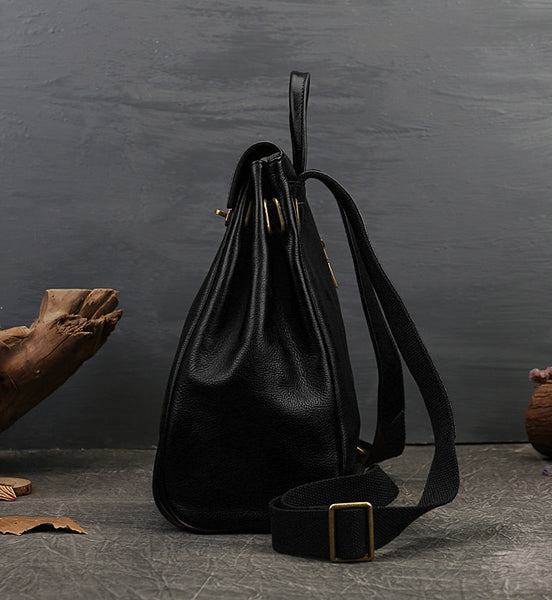 Womens Vintage Leather Backpack Bag Genuine Leather Backpack Purse Cute