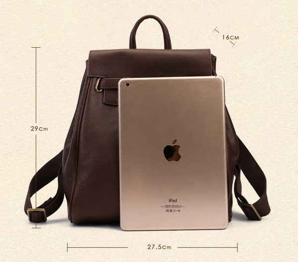 Womens Vintage Leather Backpack Bag Genuine Leather Backpack Purse Elegant