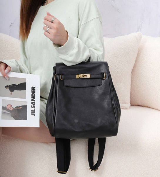 Womens Vintage Leather Backpack Bag Genuine Leather Backpack Purse Fashion