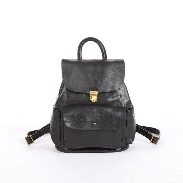 Womens Vintage Leather Backpack Bag Small Rucksack Bag For Women Badass