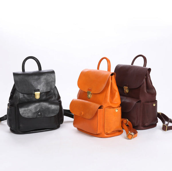 Womens Vintage Leather Backpack Bag Small Rucksack Bag For Women Best