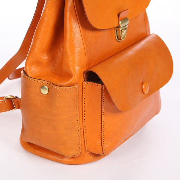 Womens Vintage Leather Backpack Bag Small Rucksack Bag For Women Cool