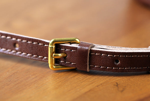 Womens Vintage Leather Bucket Bag Full-Grain Vegetable Tanned Handbag Crossbody Purse Nice