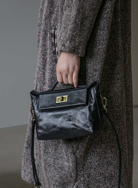 Womens Vintage Top-Grain Leather Small Crossbody Bag Shoulder Handbag Cowhide