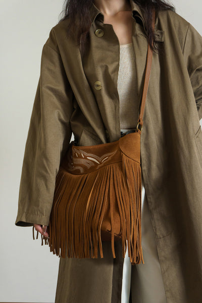 Womens Western Leather Fringe Purse Boho Crossbody Bag Beautiful