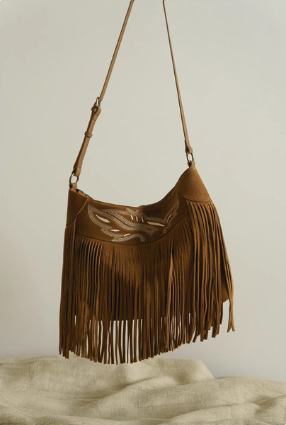 Womens Western Leather Fringe Purse Boho Crossbody Bag Durable