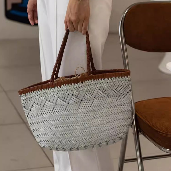 Womens White Leather Woven Handbags Woven Leather Tote Bag Badass