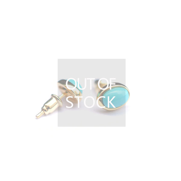 Turquoise Stud Earrings in 18K Gold Plated Sterling Silver Gemstone Jewelry Accessories Women