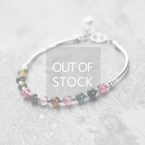 Tourmaline Tiny Bead Bracelet in Sterling Silver Handmade Jewelry Accessories Women