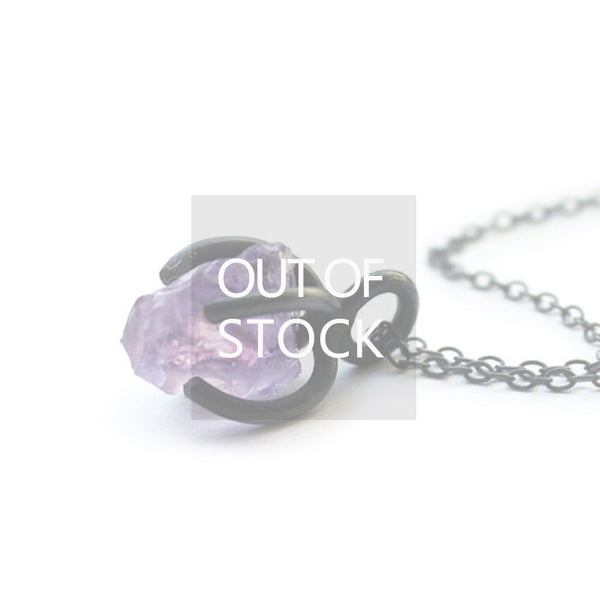 Amethyst Citrine Pendant Necklace in Vintage Silver Handmade Unique Jewelry Women