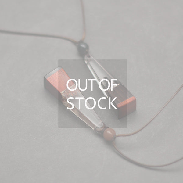Wood and Resin Pendant Necklace Unique Handmade Couple Jewelry Accessories Women Men