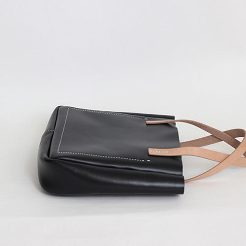 Handmade Womens Black Leather Handbags Leather Tote Bag Purse