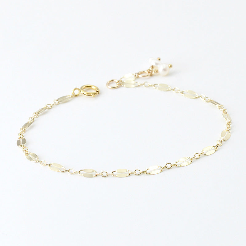 14K Gold Bracelet Pearl Handmade Jewelry Accessories Women