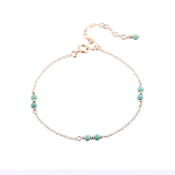 14K Turquoise Beads Bracelets December Birthstone Womens Gemstone Jewelry Accessories for Women beautiful