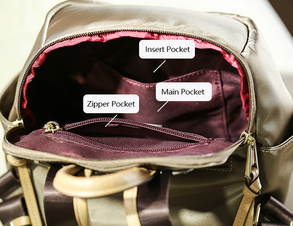 Fashion Womens Black Nylon Backpack Purse Small Rucksack Bag