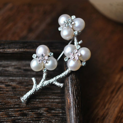Freshwater Pearl Brooch June Birthstone Jewelry Accessories Gift For Women