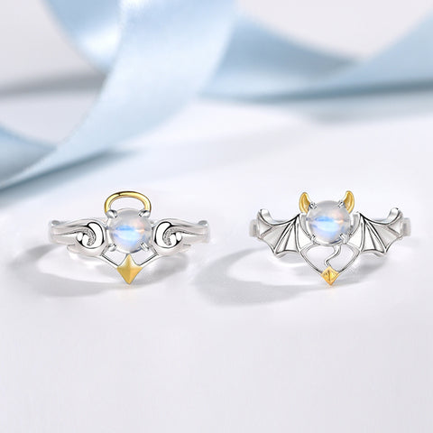 Angel and devil on sale couple rings