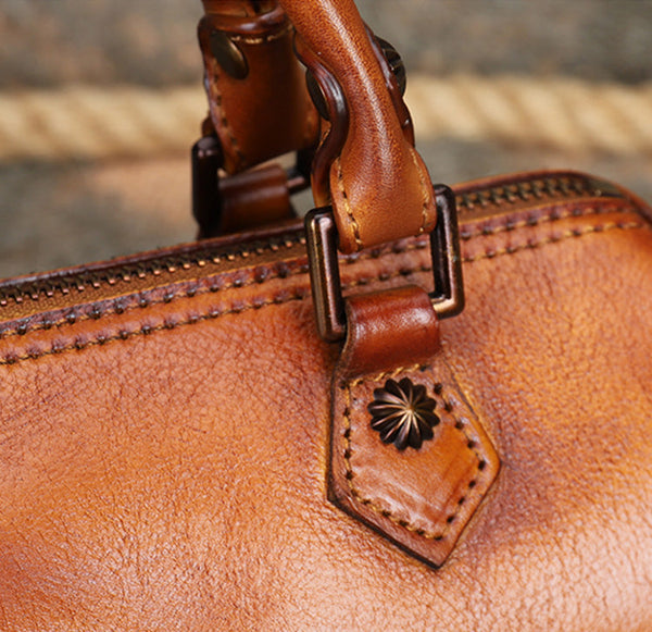 Womens Barrel Purse Genuine Leather Crossbody Bags For Women
