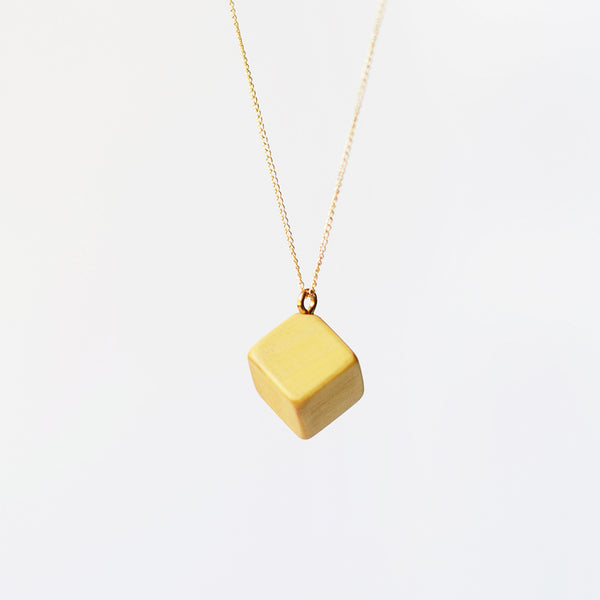 14K Gold Wood Pendant Necklace Handmade Jewelry Accessories Women