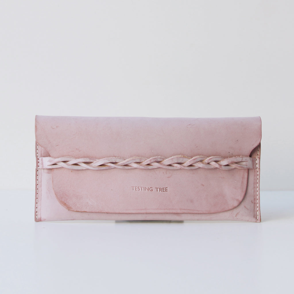 Pink Leather Womens Clutch Wallet Slim Leather Wallets for Women