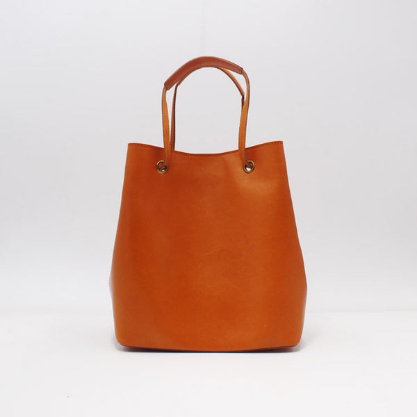 Handmade Vintage Leather Handbag Bucket Bag Purse Women