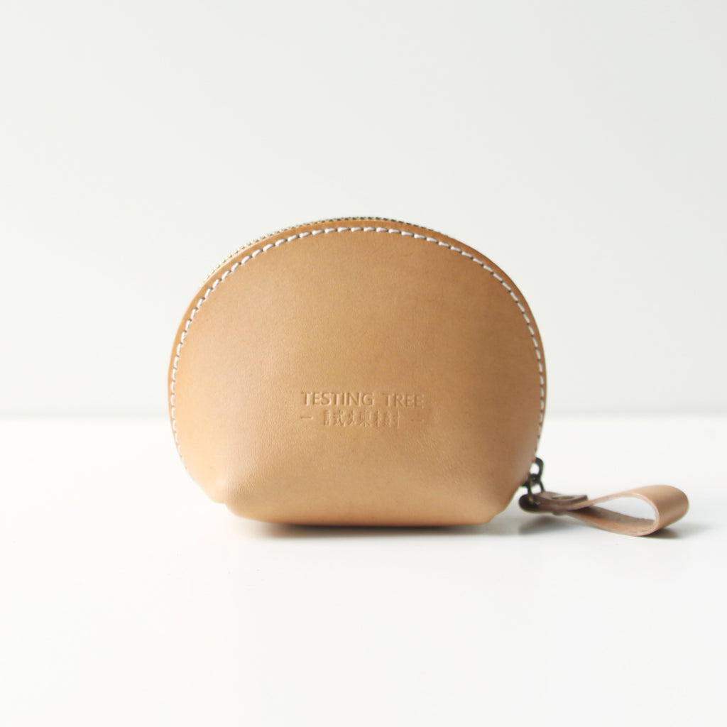 Leather orange coin purse id slot snap pocket w/ 6 credit card slots change  purse leather coin bag leather coin pouch leather coin holder