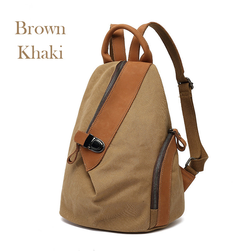 Cool Womens Small Canvas and Leather Backpack Purse Rucksack Bags with – igemstonejewelry