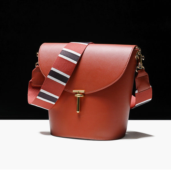 2 Straps Womens Bucket Bag Leather Crossbody Bags Shoulder Bag Purse gift