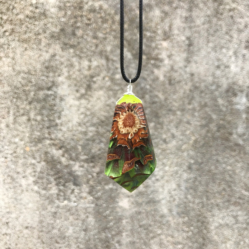 Resin pine cone on sale pendant