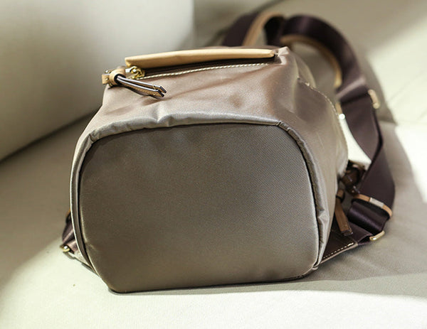 Fashion Womens Black Nylon Backpack Purse Small Rucksack Bag