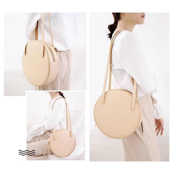 Cute Leather Womens Shoulder Bag Circle Handbags for Women