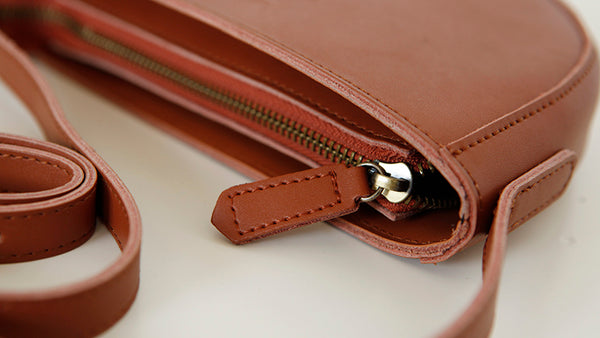Small Half Round Leather Crossbody Purse Side Bags For Women