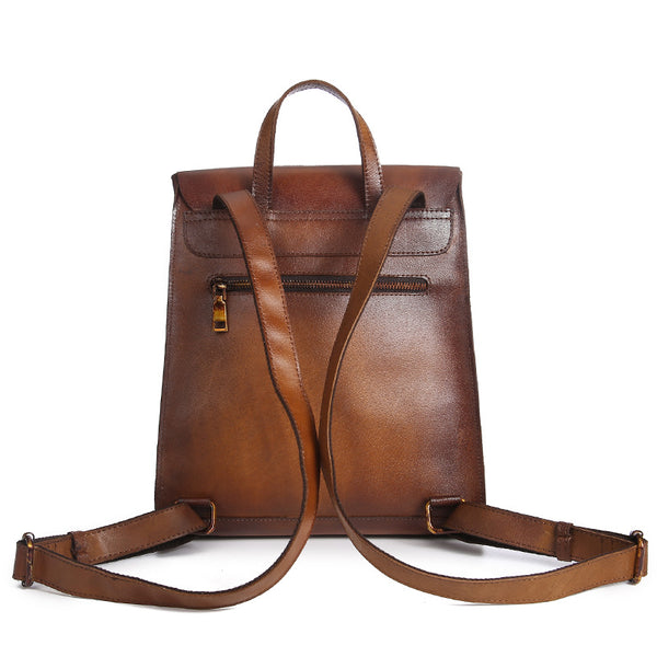 Vintage Womens Brown Leather Backpack Purse Cool Backpacks for Women ...