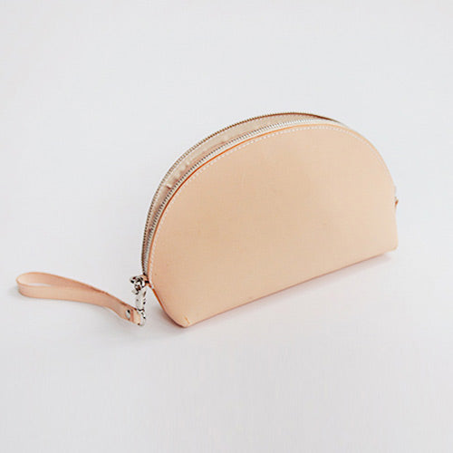 Handmade Leather Half-Round Handbag Circle Leather Bags Purse women