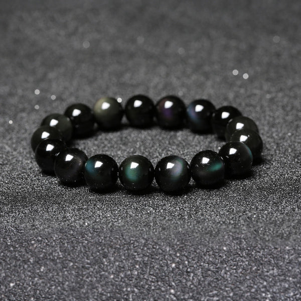 Obsidian Bead Bracelet Handmade Lovers Jewelry Accessories for Women Men
