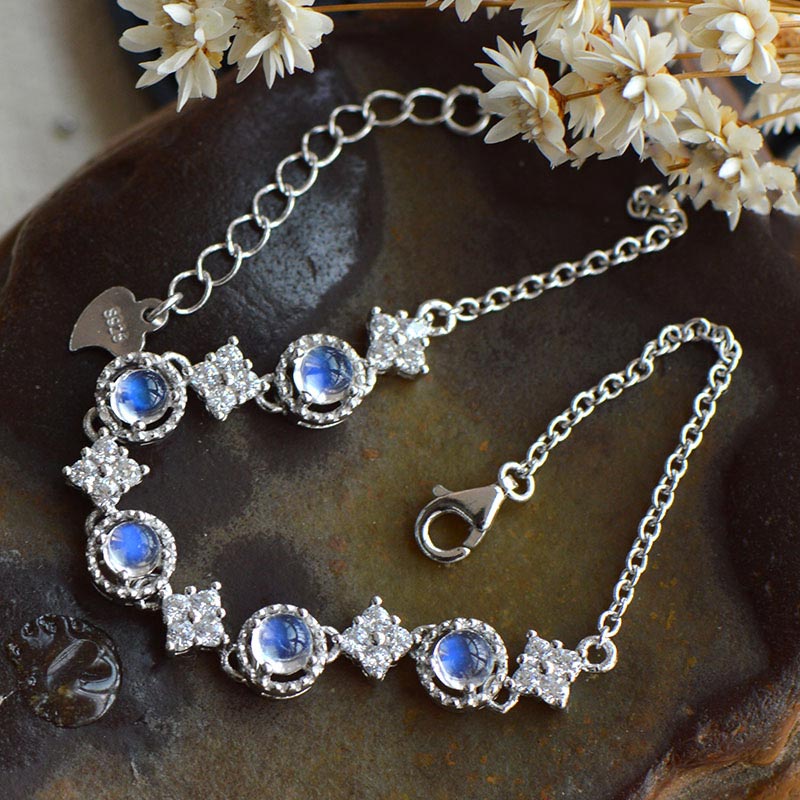 Moonstone Bracelets with Zirconia in Sterling Silver Jewelry Accessories For Women