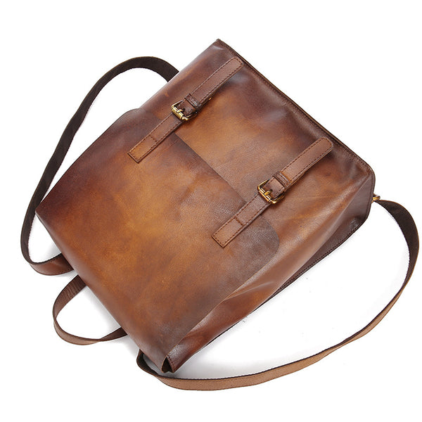vintage leather backpack bag women laptopbag laptop backpack