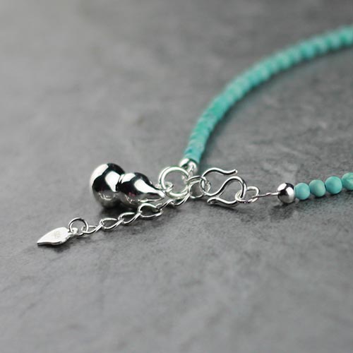 Sterling Silver Turquoise Bead Bracelet Handmade Jewelry Accessories Women