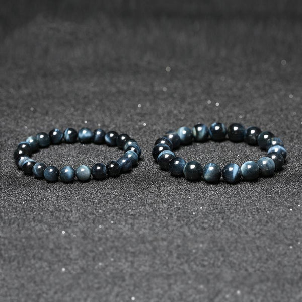 Blue Tigereye Bead Bracelet Handmade Lovers Jewelry Accessories Women Men