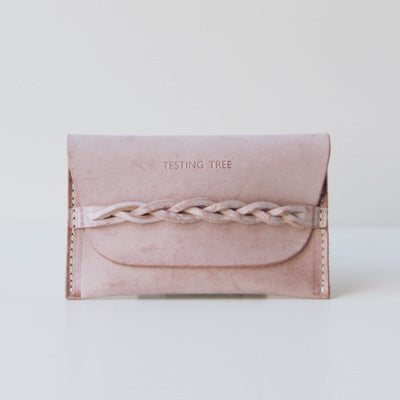 Pink Leather Womens Card Wallet Slim Coin Purse Card Holder for Women
