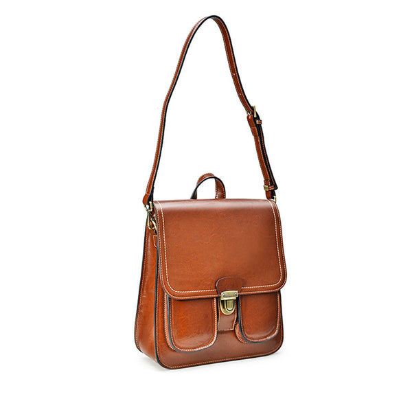 Vintage Brown Leather Backpack Purse for Women Over The Shoulder Bags ...