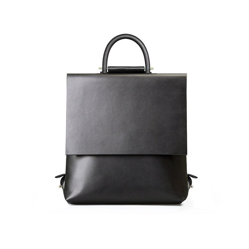 Emg6940 Intrecciato Black Logo Leather Custom Backpacks Women
