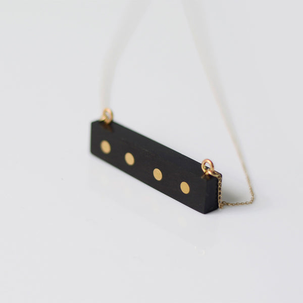 Gold Wood Pendant Necklace Handmade Jewelry Accessories Women left