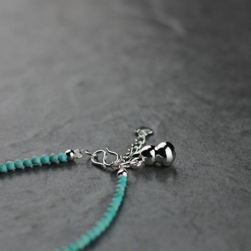 Sterling Silver Turquoise Bead Bracelet Handmade Jewelry Accessories Women