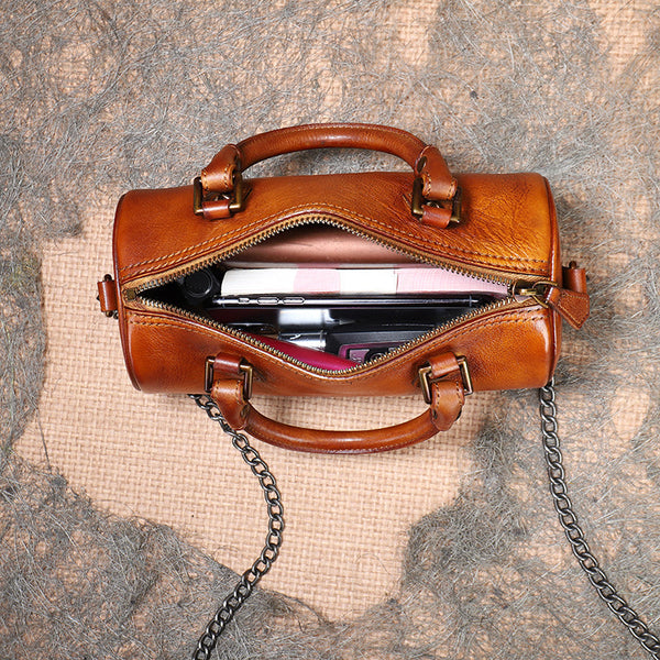 Womens Small Leather Shoulder Bag Top Handle Handbag For Women