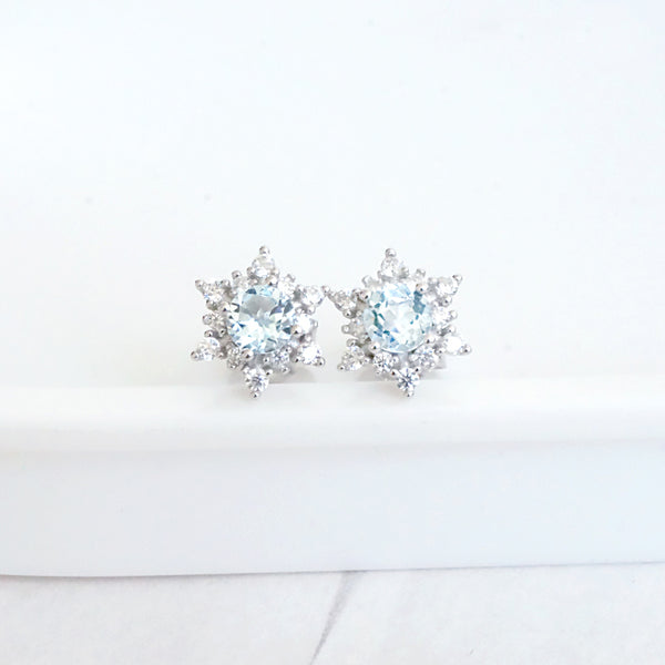 Aquamarine Earrings March Birthstone Blue Gemstone Jewelry