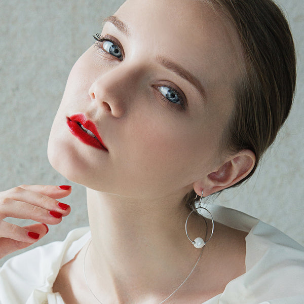 Baroque Pearl Drop Earrings Silver Jewelry Accessories Gifts Women girl