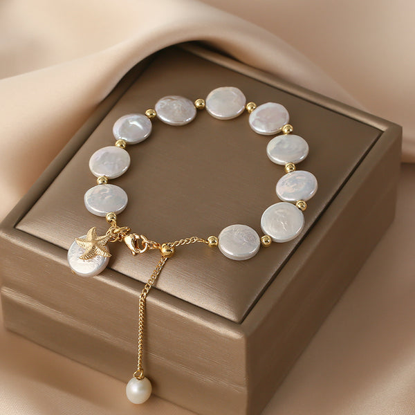 Baroque Womens Pearl Bracelet Charm Beaded Bracelets For Women Aesthetic