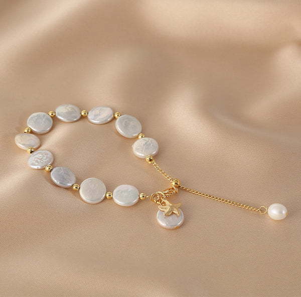 Baroque Womens Pearl Bracelet Charm Beaded Bracelets For Women Gift-idea