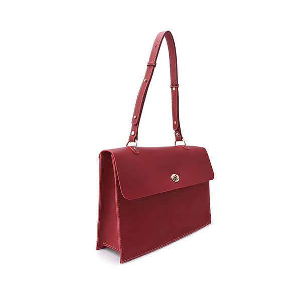 Beautiful Ladies Red Leather Handbags Leather Shoulder Bag for Women fashion